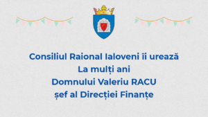 Mesaj de felicitare domnului Valeriu RACU, șeful Direcției Finanțe