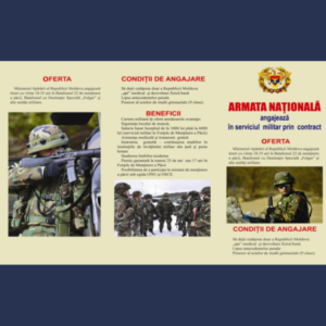 Armata Naţională  angajează în serviciul militar prin contract