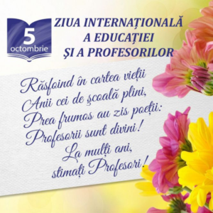 Mesaj de felicitare cu prilejul sărbătorii profesionale „Ziua Lucrătorului din Învățământ”