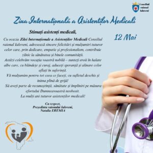 Mesajul președintei raionului cu ocazia Zilei Internaționale a Asistenților Medicali