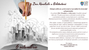 𝗭𝗶𝘂𝗮 𝗠𝗼𝗻𝗱𝗶𝗮𝗹𝗮̆ 𝗮 𝗔𝗿𝗵𝗶𝘁𝗲𝗰𝘁𝘂𝗿𝗶𝗶 – 𝟲 𝗼𝗰𝘁𝗼𝗺𝗯𝗿𝗶𝗲