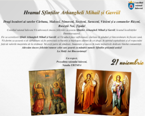 Mesaj de felicitare cu prilejul Hramului Sfinții Arhangheli Mihail și Gavriil