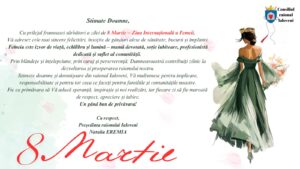 𝗠𝗲𝘀𝗮𝗷𝘂𝗹 𝗽𝗿𝗲𝘀̦𝗲𝗱𝗶𝗻𝘁𝗲𝗶 𝗿𝗮𝗶𝗼𝗻𝘂𝗹𝘂𝗶 𝗜𝗮𝗹𝗼𝘃𝗲𝗻𝗶 𝗰𝘂 𝗽𝗲𝗶𝗹𝗲𝗷𝘂𝗹 𝗭𝗶𝗹𝗲𝗶 𝗜𝗻𝘁𝗲𝗿𝗻𝗮𝘁̦𝗶𝗼𝗻𝗮𝗹𝗲 𝗮 𝗙𝗲𝗺𝗲𝗶𝗶 – 𝟴 𝗠𝗮𝗿𝘁𝗶𝗲