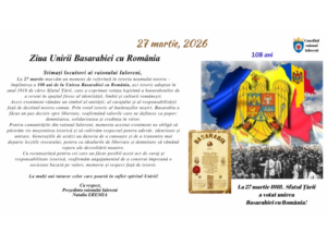 Mesajul președintei raionului Ialoveni cu prilejul Zilei Unirii Basarabiei cu România