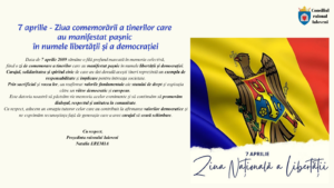 𝟳 𝗮𝗽𝗿𝗶𝗹𝗶𝗲 – 𝗭𝗶𝘂𝗮 𝗰𝗼𝗺𝗲𝗺𝗼𝗿𝗮̆𝗿𝗶𝗶 𝗮 𝘁𝗶𝗻𝗲𝗿𝗶𝗹𝗼𝗿 𝗰𝗮𝗿𝗲 𝗮𝘂 𝗺𝗮𝗻𝗶𝗳𝗲𝘀𝘁𝗮𝘁 𝗽𝗮𝘀̦𝗻𝗶𝗰 𝗶̂𝗻 𝗻𝘂𝗺𝗲𝗹𝗲 𝗹𝗶𝗯𝗲𝗿𝘁𝗮̆𝘁̦𝗶𝗶 𝘀̦𝗶 𝗮 𝗱𝗲𝗺𝗼𝗰𝗿𝗮𝘁̦𝗶𝗲𝗶