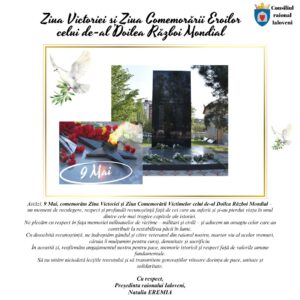 𝗔𝘀𝘁𝗮̆𝘇𝗶, 𝟵 𝗠𝗮𝗶, 𝗰𝗼𝗺𝗲𝗺𝗼𝗿𝗮̆𝗺 𝗭𝗶𝘂𝗮 𝗩𝗶𝗰𝘁𝗼𝗿𝗶𝗲𝗶 𝘀̦𝗶 𝗭𝗶𝘂𝗮 𝗖𝗼𝗺𝗲𝗺𝗼𝗿𝗮̆𝗿𝗶𝗶 𝗩𝗶𝗰𝘁𝗶𝗺𝗲𝗹𝗼𝗿 𝗰𝗲𝗹𝘂𝗶 𝗱𝗲-𝗮𝗹 𝗗𝗼𝗶𝗹𝗲𝗮 𝗥𝗮̆𝘇𝗯𝗼𝗶 𝗠𝗼𝗻𝗱𝗶𝗮𝗹